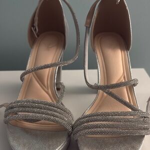 Windsor Silver Strappy Heels